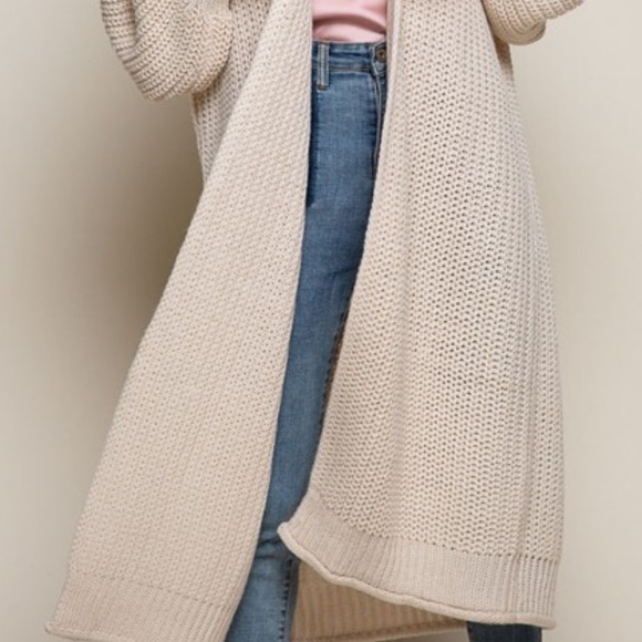 MAXI CARDIGAN ~ Powder beige - Picture 12 of 16
